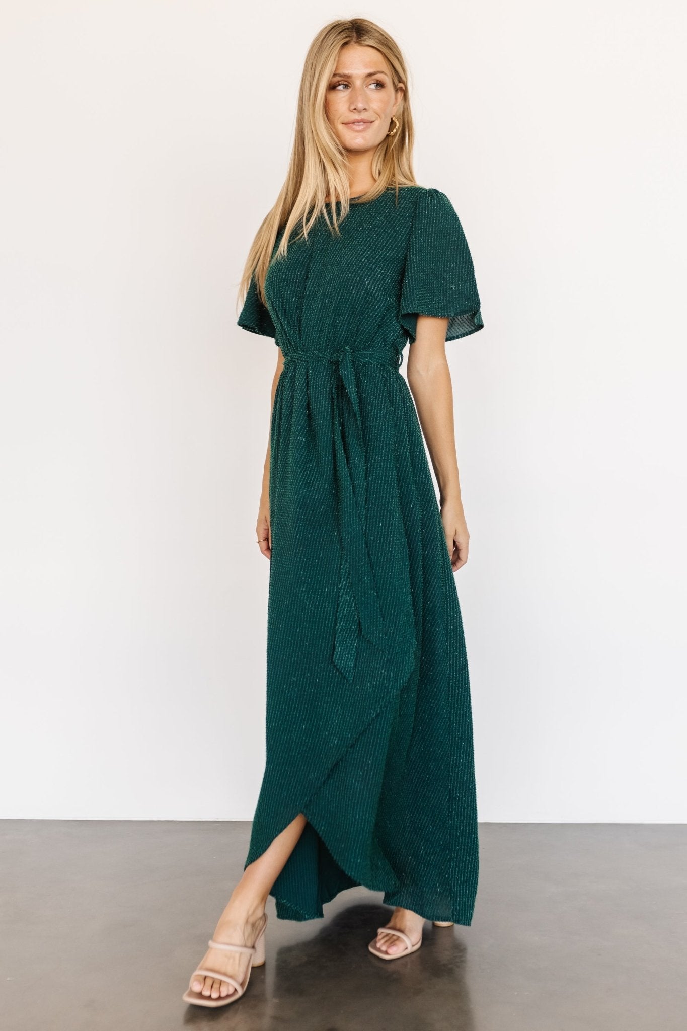 McCall Textured Maxi Dress | Dark Green - Baltic Born