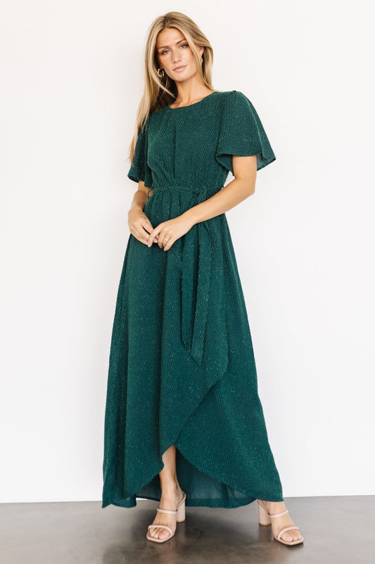 McCall Textured Maxi Dress | Dark Green - Baltic Born