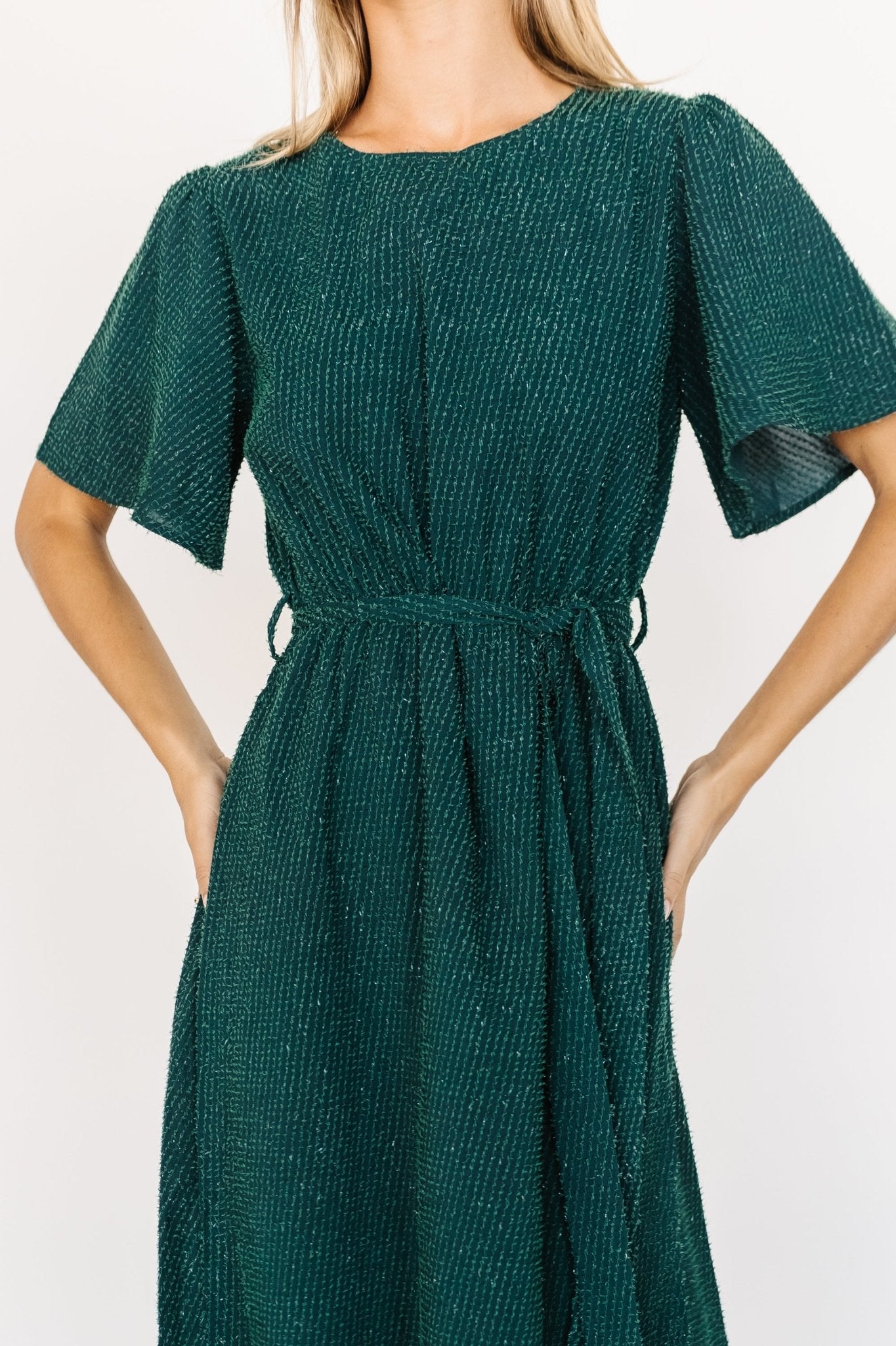 McCall Textured Maxi Dress | Dark Green - Baltic Born