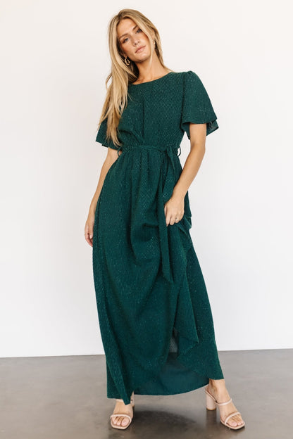 McCall Textured Maxi Dress | Dark Green - Baltic Born