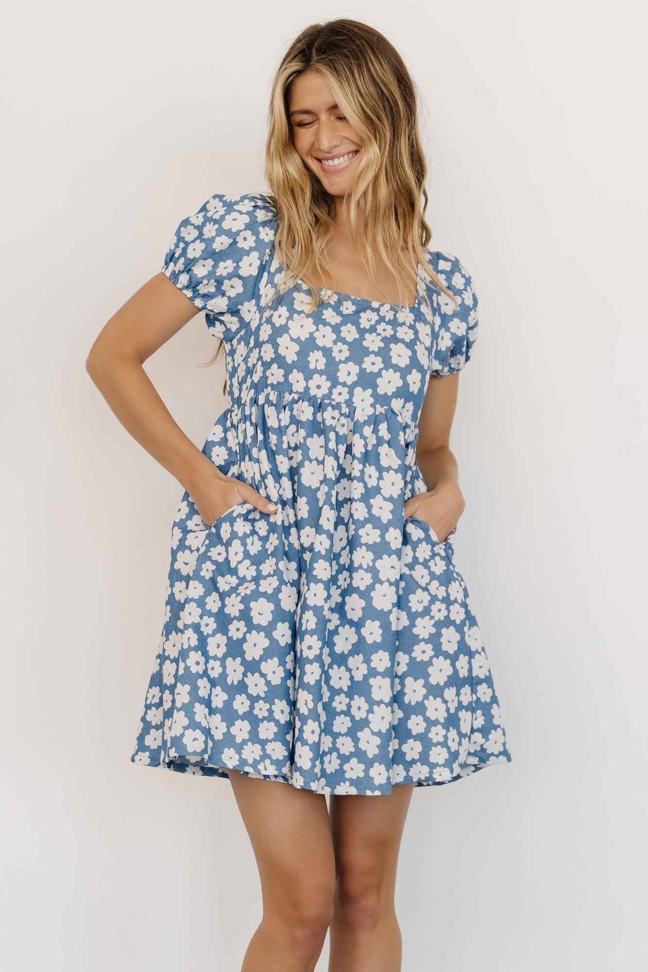 McKell Mini Dress | Chambray Floral - Baltic Born