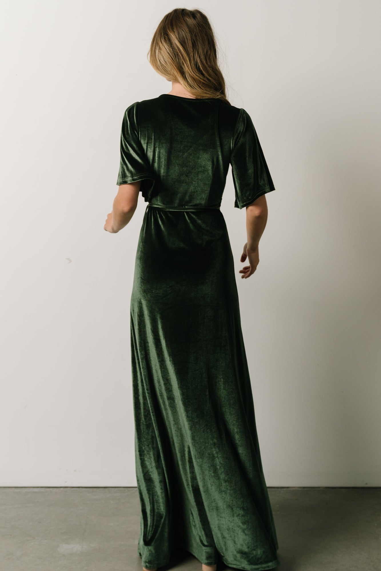 Meghan Velvet Wrap Maxi Dress | Deep Green - Baltic Born