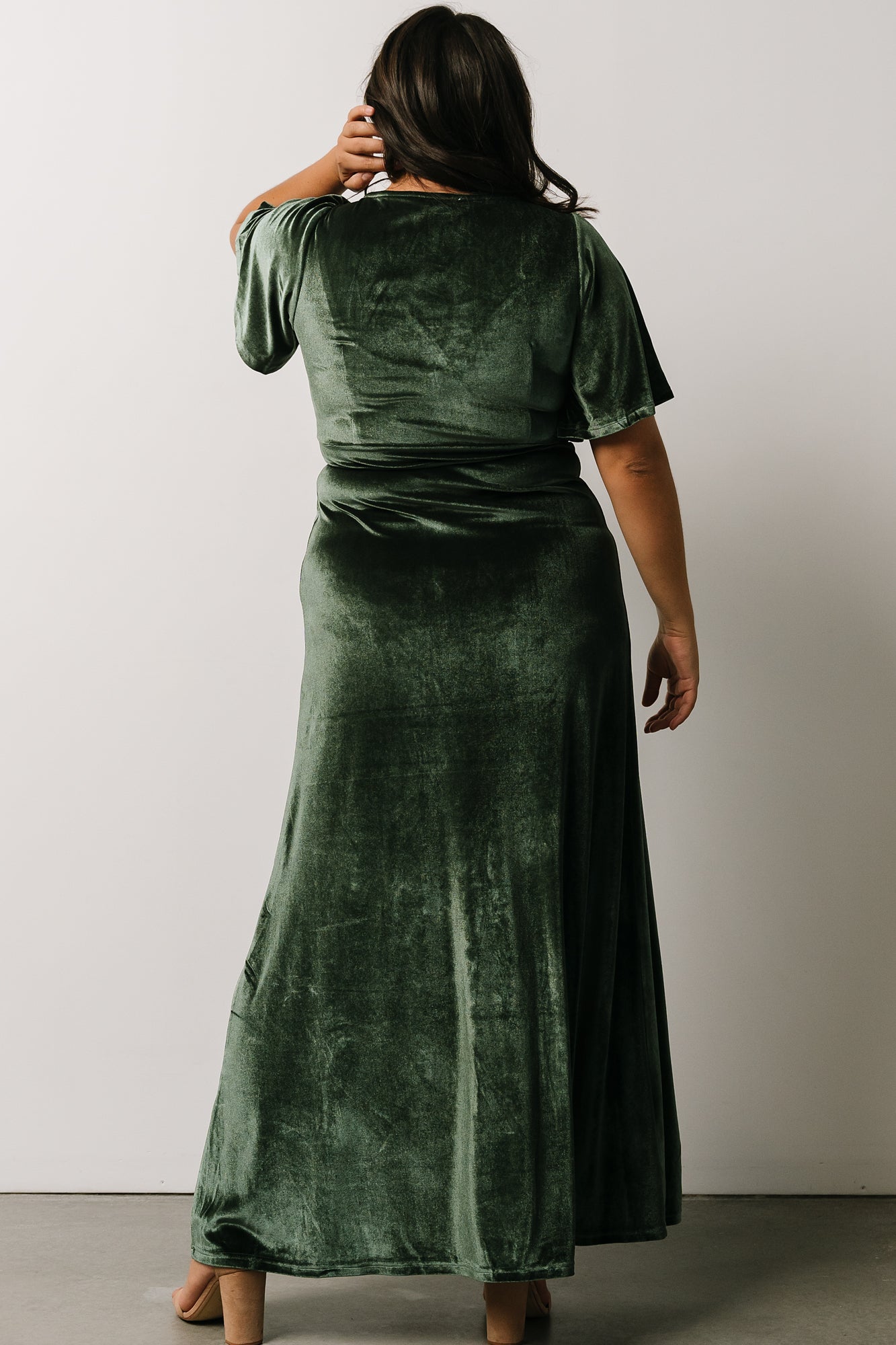 Meghan Velvet Wrap Maxi Dress | Deep Green - Baltic Born