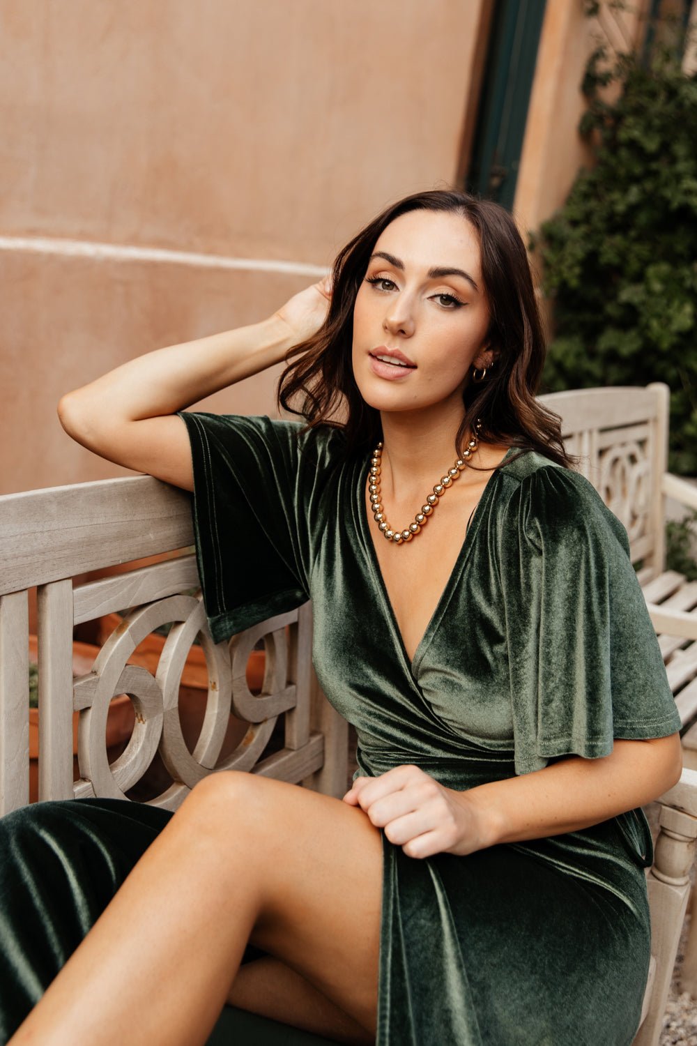 Baltic Born Womens Meghan Velvet Wrap Maxi Dress | Deep Green | Size: XL Baltic Born Womens Meghan Velvet Wrap Maxi Dress | Deep Green | Size: XL