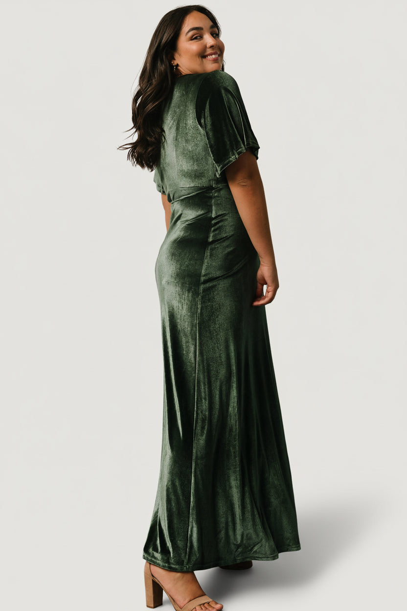 Baltic Born Womens Meghan Velvet Wrap Maxi Dress | Deep Green | Size: XL Baltic Born Womens Meghan Velvet Wrap Maxi Dress | Deep Green | Size: XL