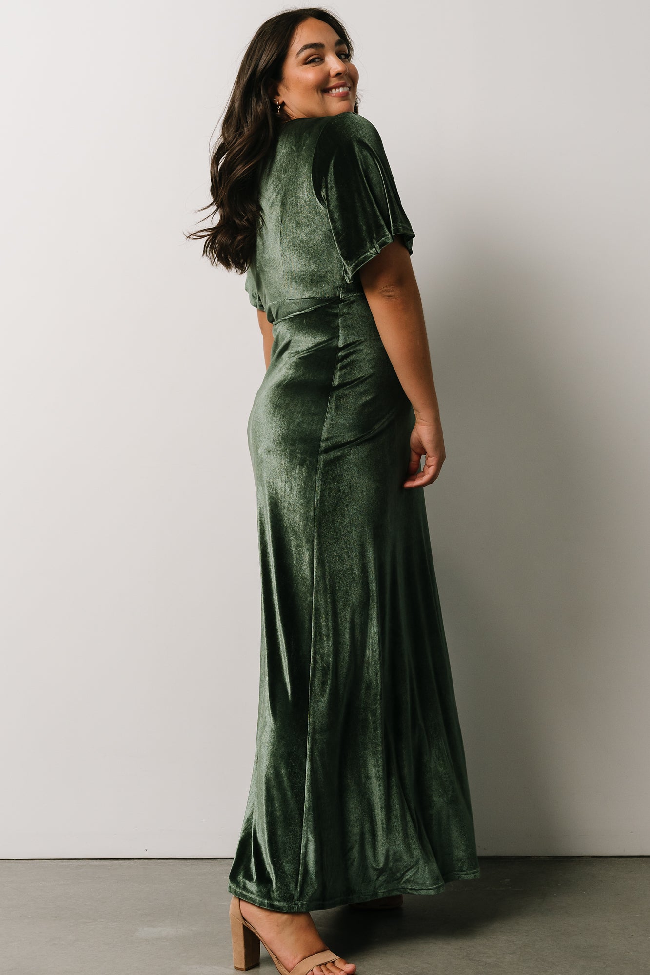 Meghan Velvet Wrap Maxi Dress | Deep Green - Baltic Born