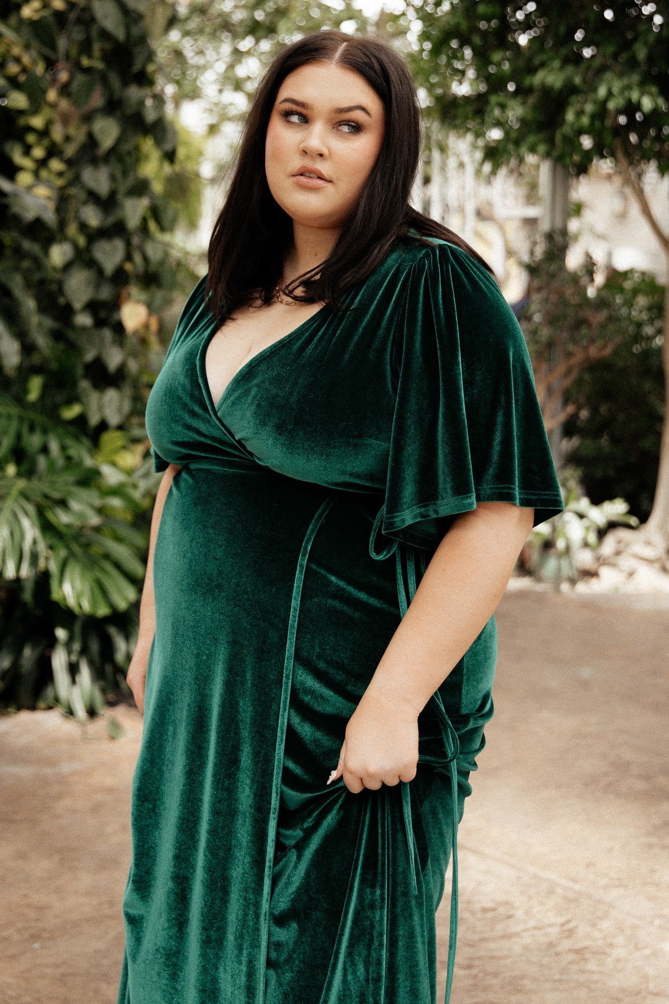 Meghan Velvet Wrap Maxi Dress | Emerald - Baltic Born