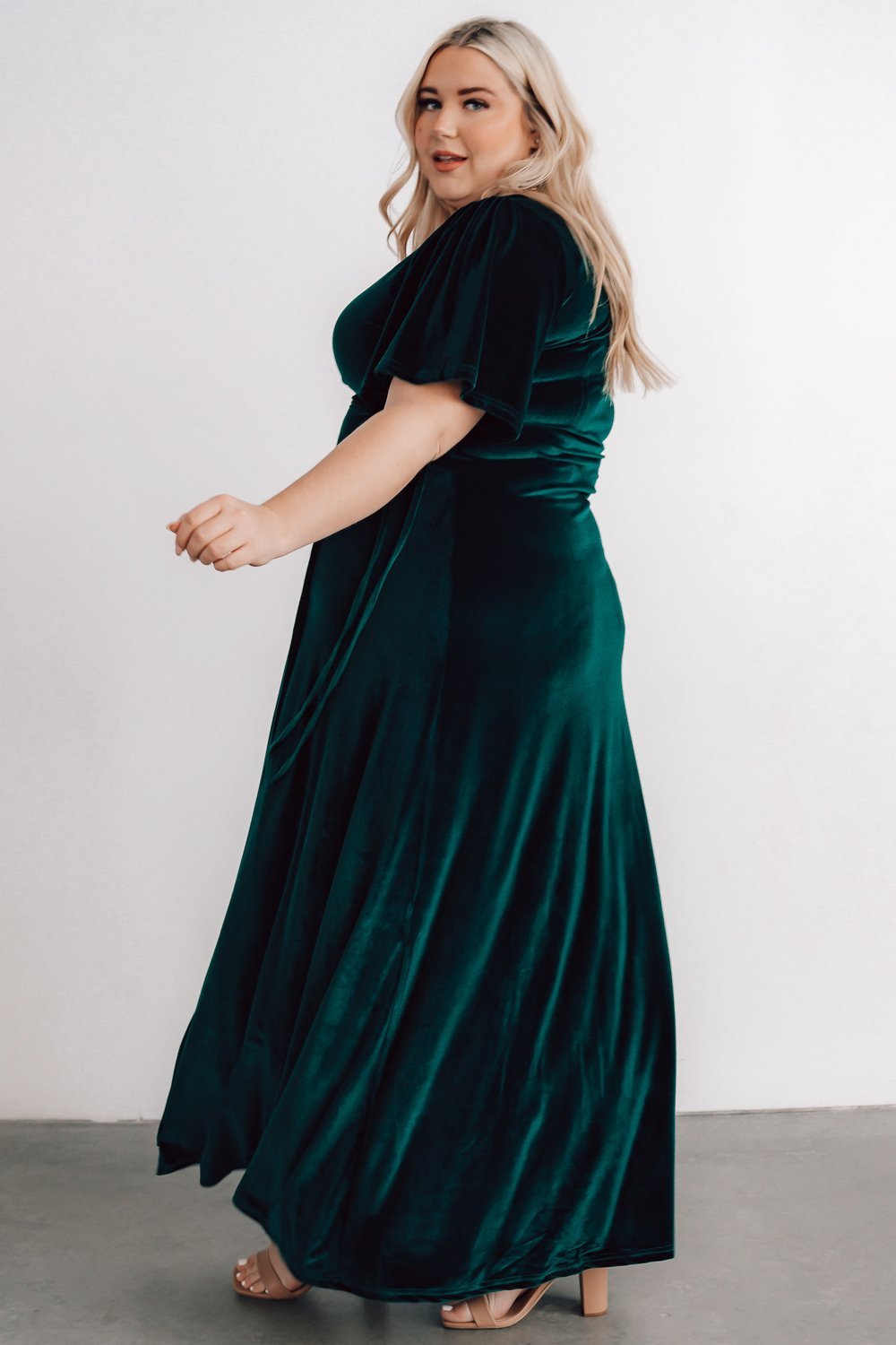 Meghan Velvet Wrap Maxi Dress | Emerald - Baltic Born