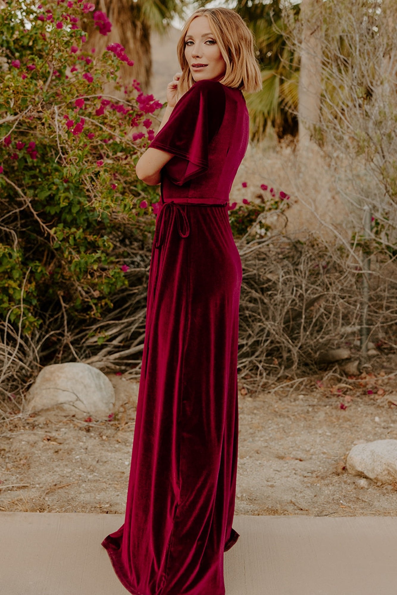 Meghan Velvet Wrap Maxi Dress | Mulberry - Baltic Born