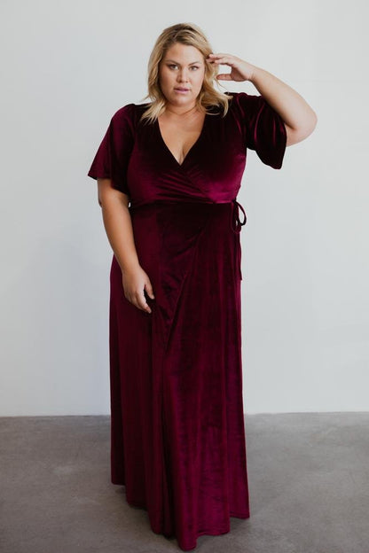 Meghan Velvet Wrap Maxi Dress | Mulberry - Baltic Born