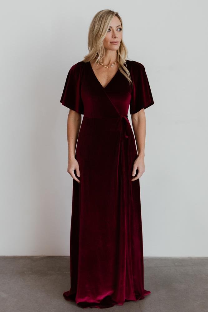 Meghan Velvet Wrap Maxi Dress | Mulberry - Baltic Born