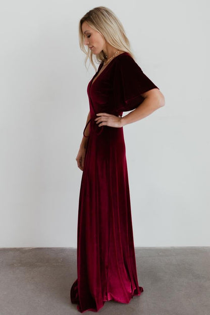 Meghan Velvet Wrap Maxi Dress | Mulberry - Baltic Born