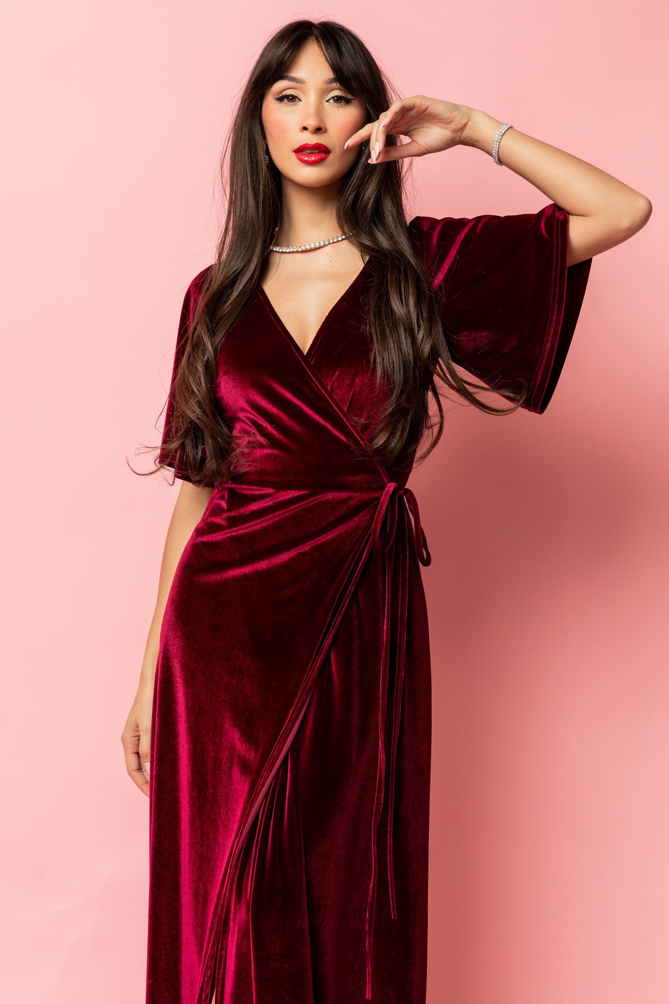Meghan Velvet Wrap Maxi Dress