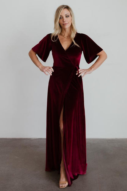 Meghan Velvet Wrap Maxi Dress | Mulberry - Baltic Born