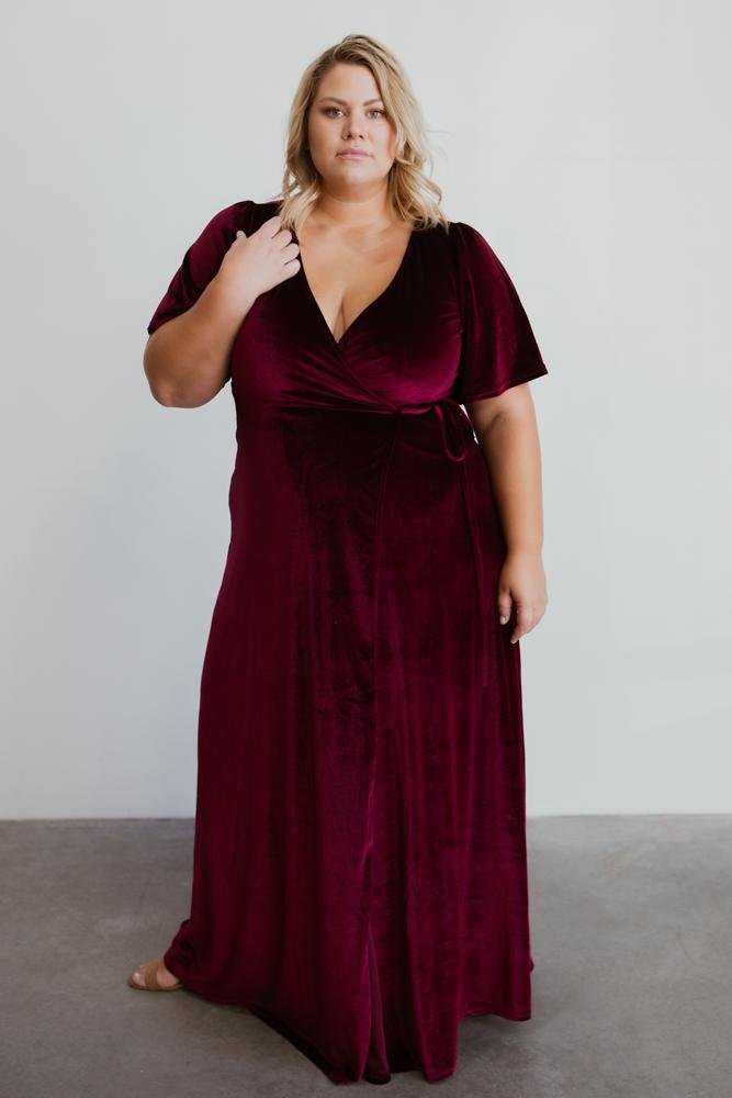 Meghan Velvet Wrap Maxi Dress | Mulberry - Baltic Born