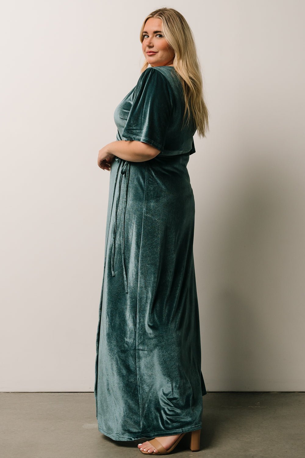 Meghan Velvet Wrap Maxi Dress | Persian Blue - Baltic Born