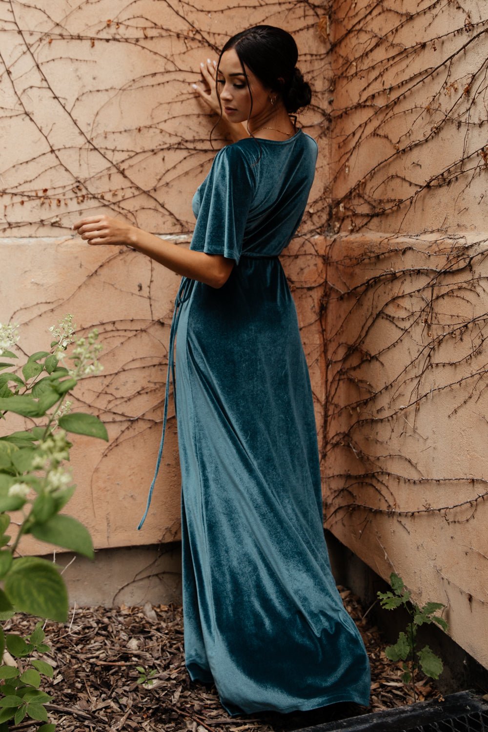 Meghan Velvet Wrap Maxi Dress | Persian Blue - Baltic Born