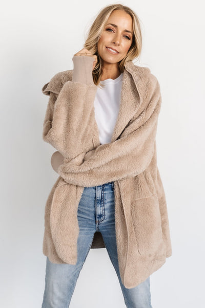 Green Faux Fur Teddy Jacket | Jayley