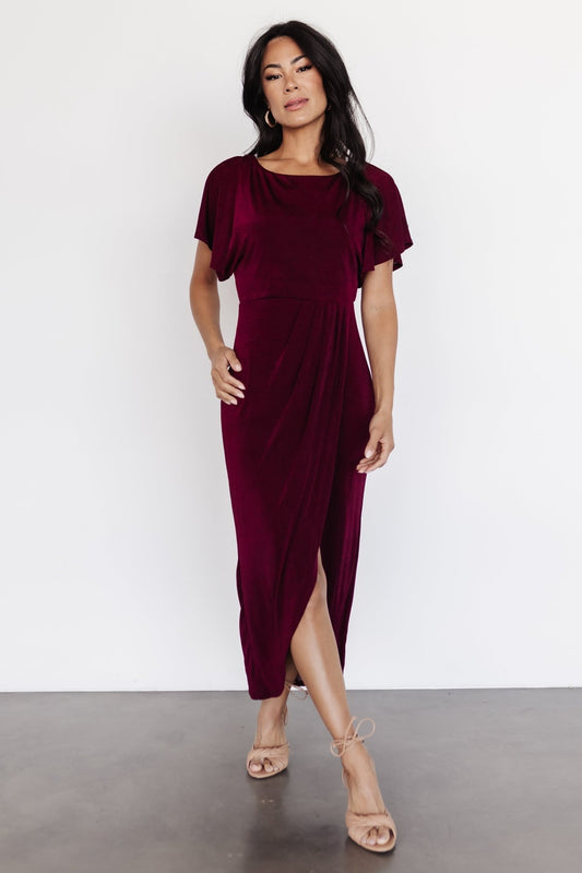 Mercy Midi Dress | Burgundy - Baltic Born