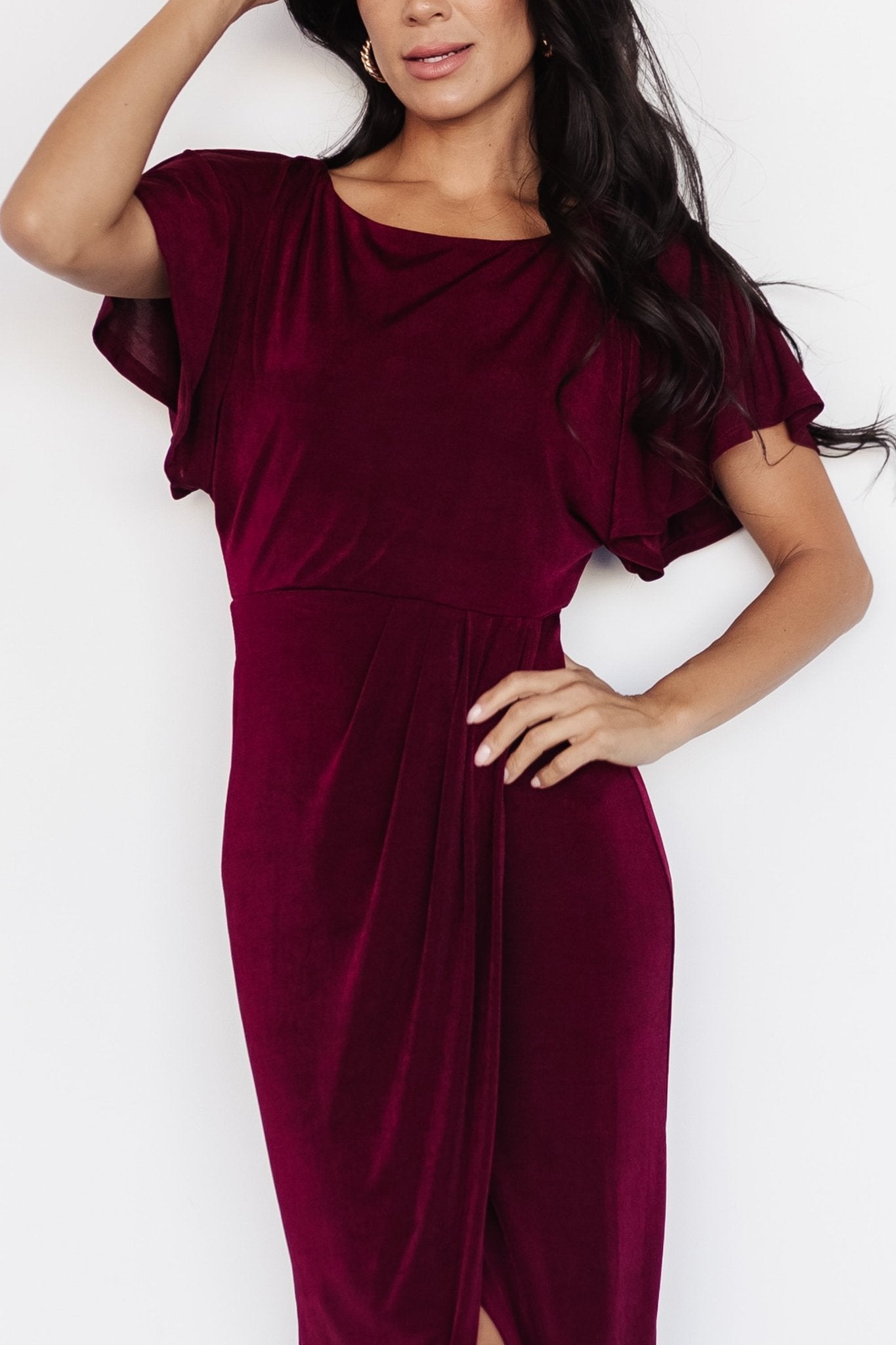 Mercy Midi Dress | Burgundy - Baltic Born