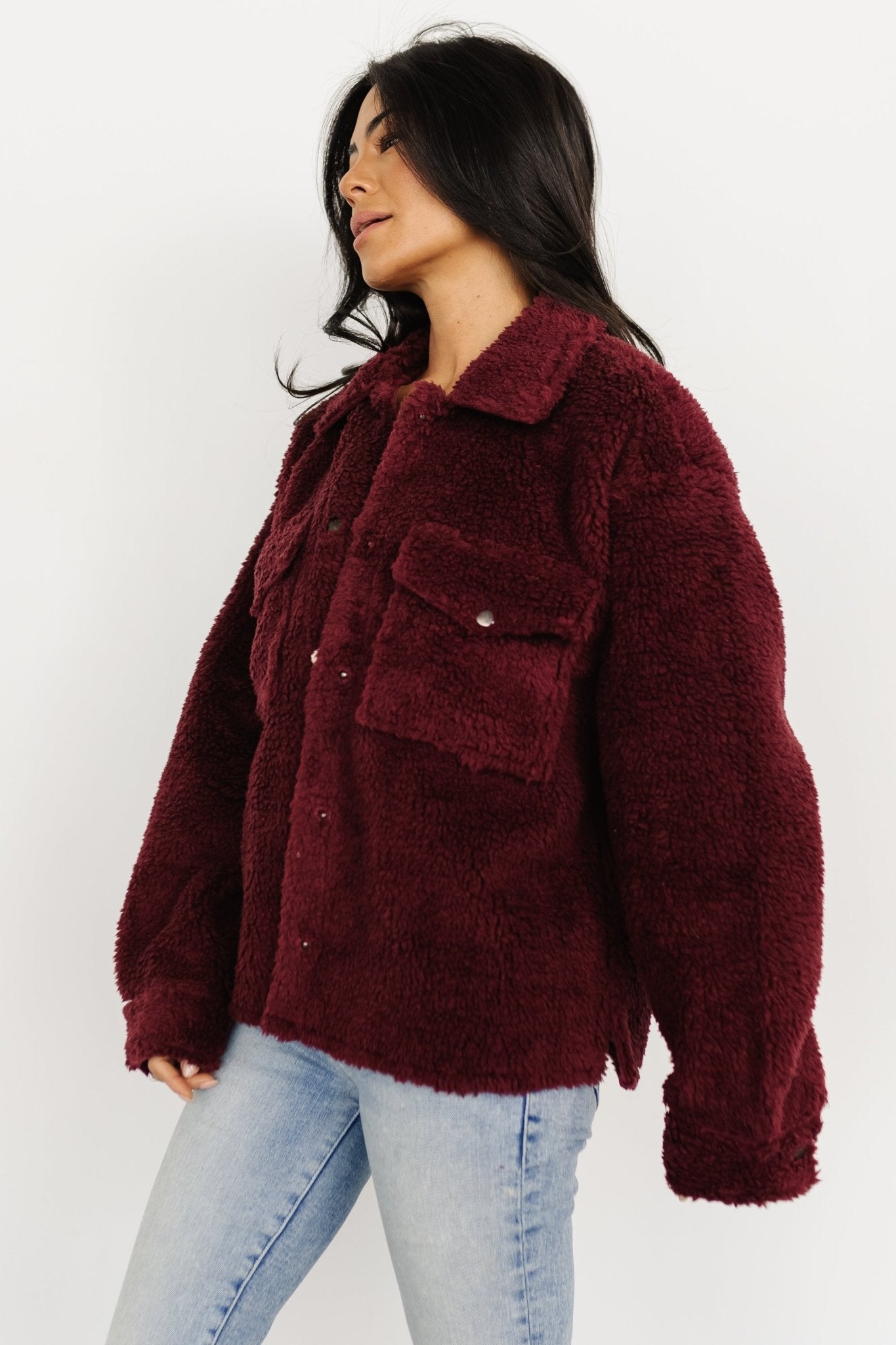 Midtown Sherpa Jacket | Burgundy | Baltic Born