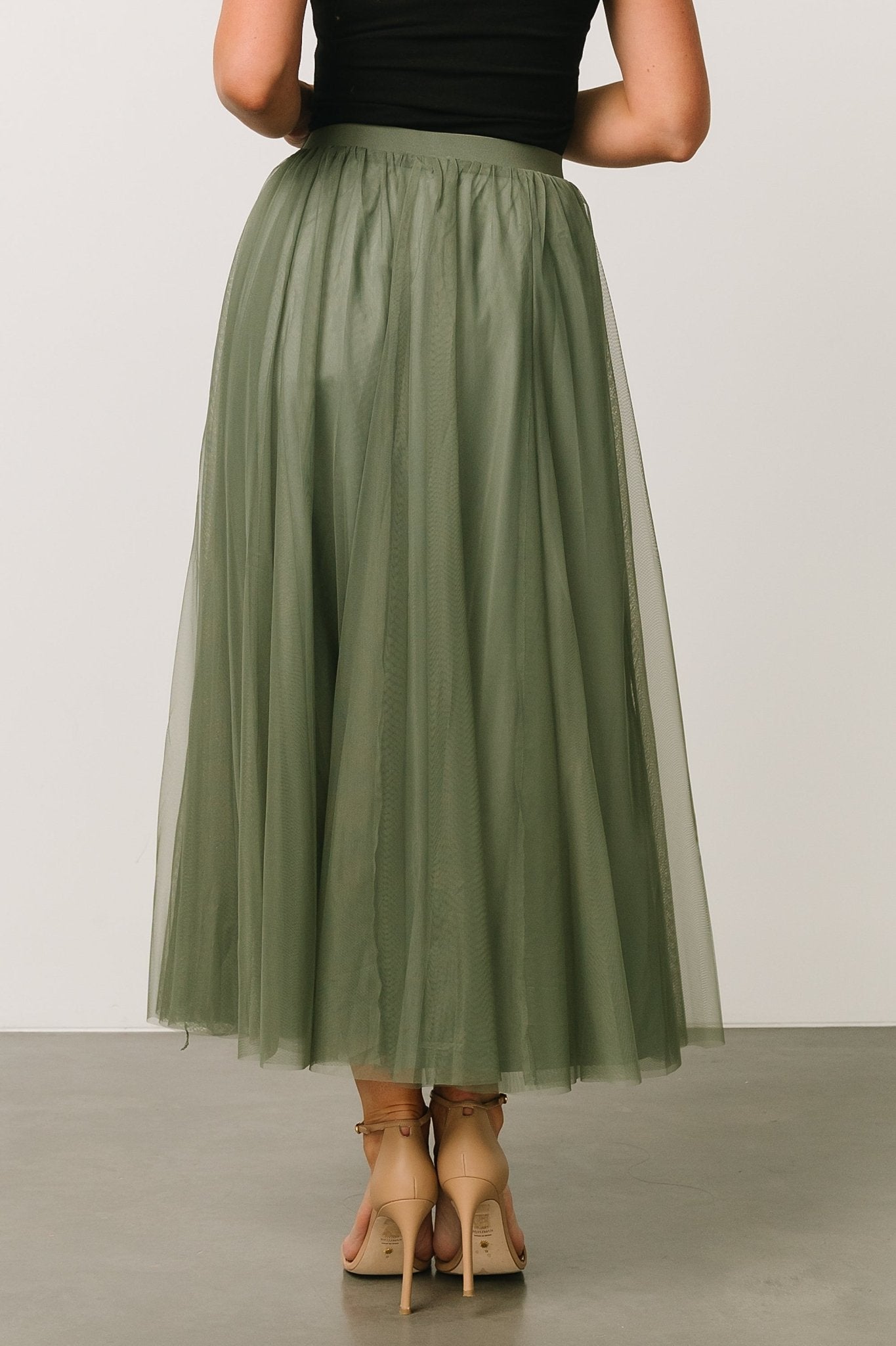 Mila Tulle Skirt | Dark Sage - Baltic Born