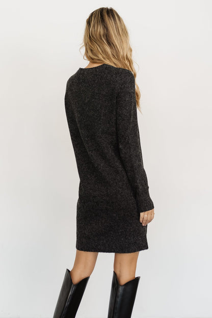 Miller Sweater Dress | Charcoal Black - Baltic Born