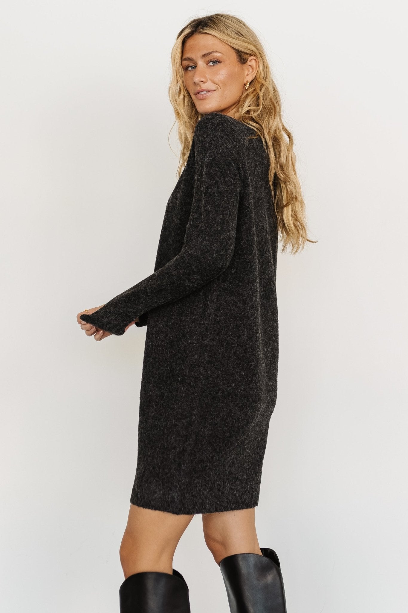 Miller Sweater Dress | Charcoal Black - Baltic Born