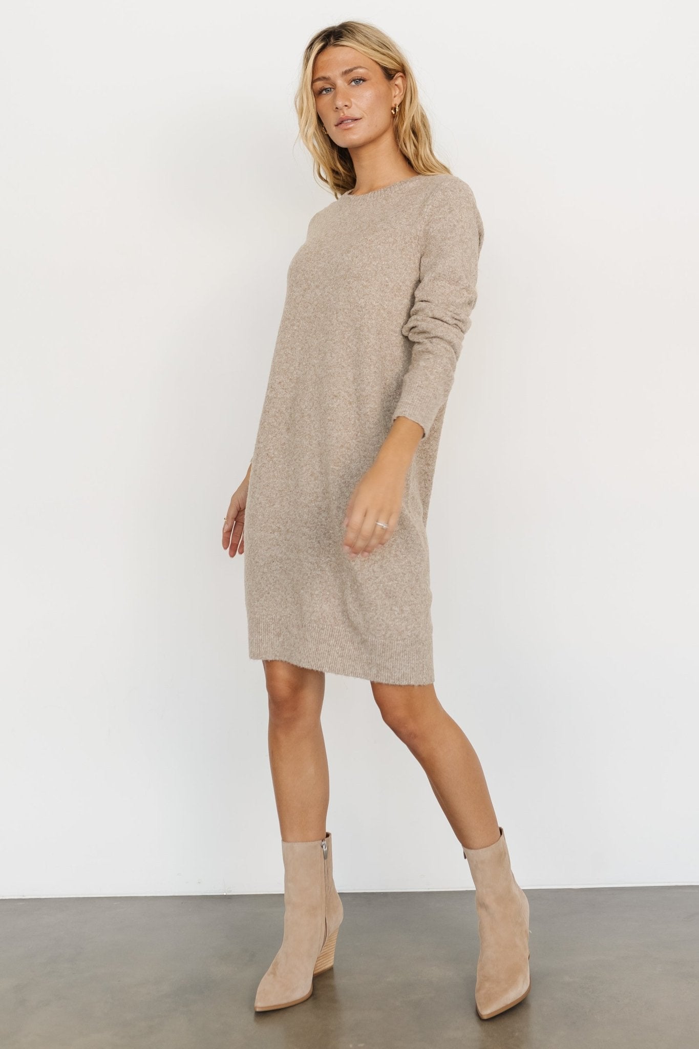 Miller Sweater Dress | Heather Taupe - Baltic Born