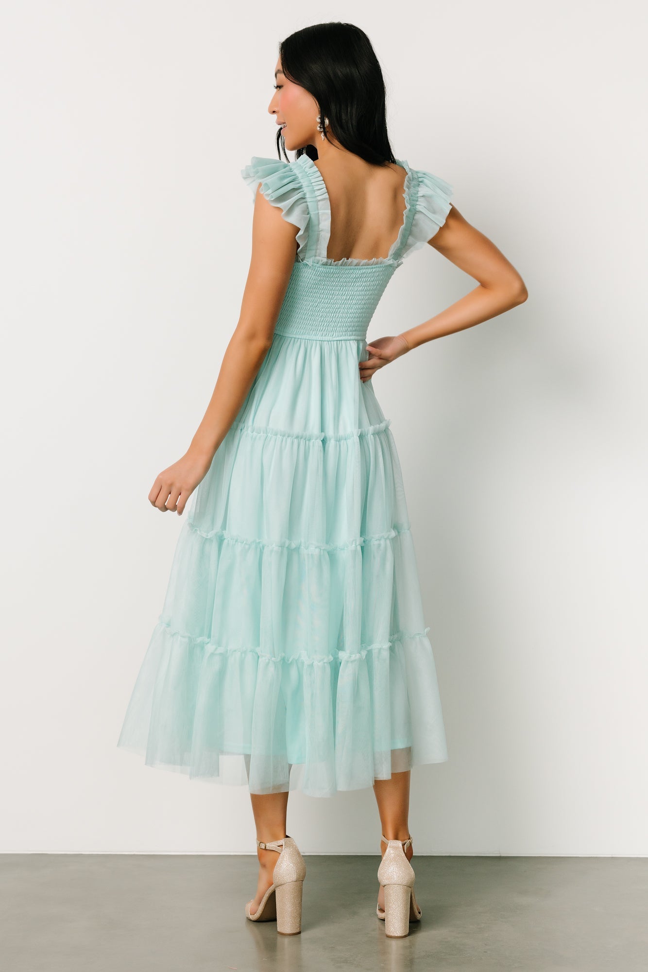 Mindi Tulle Midi Dress | Sea Blue - Baltic Born