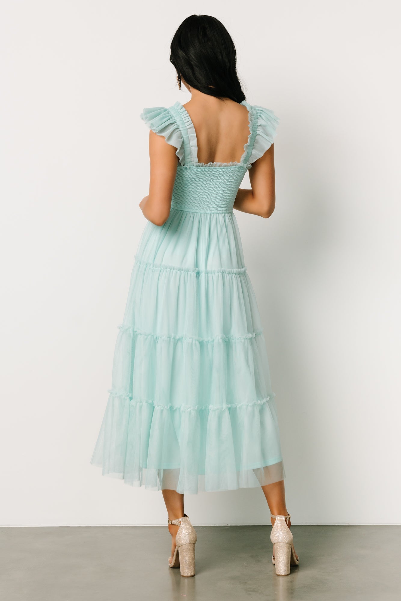 Mindi Tulle Midi Dress | Sea Blue - Baltic Born