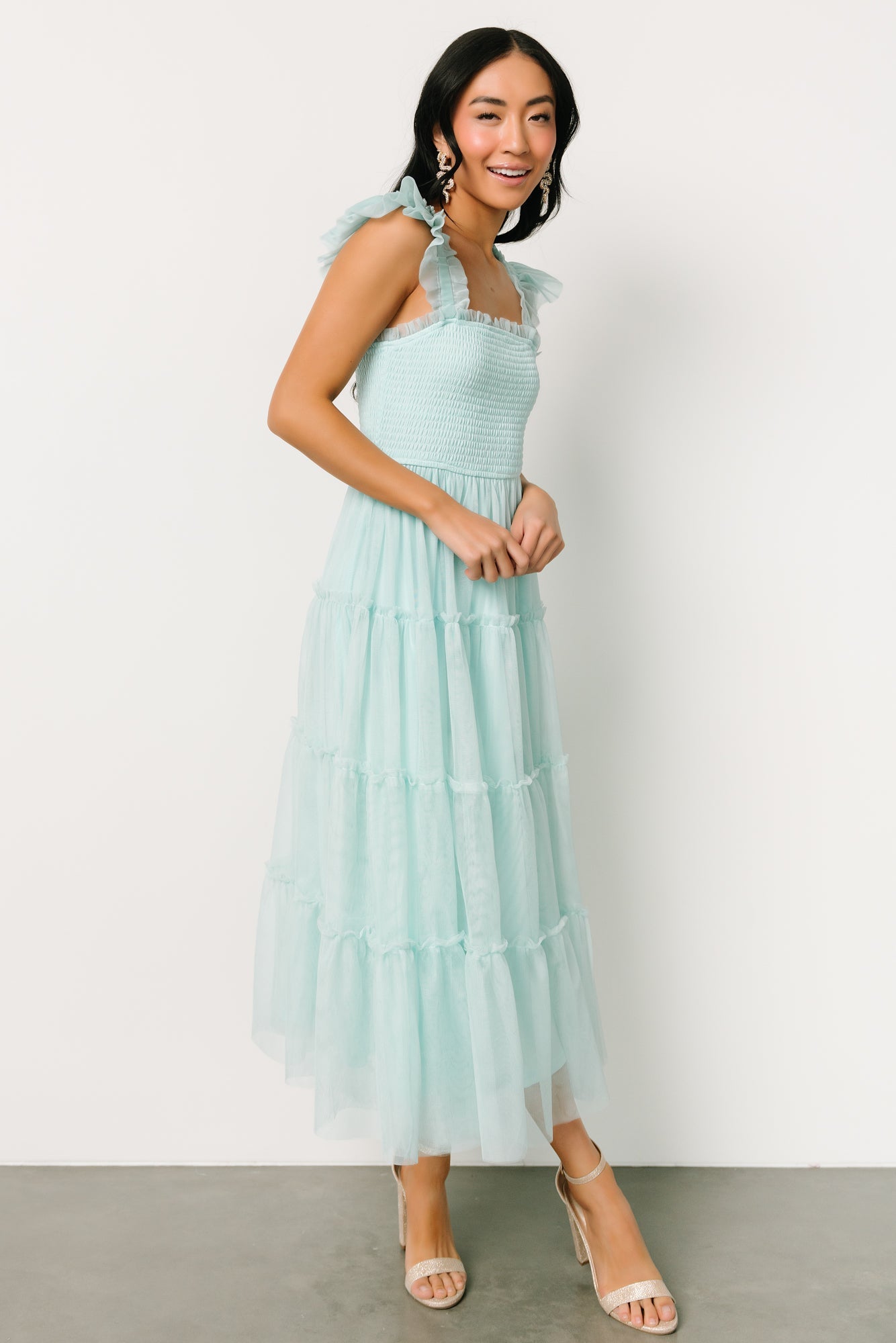 Mindi Tulle Midi Dress | Sea Blue - Baltic Born