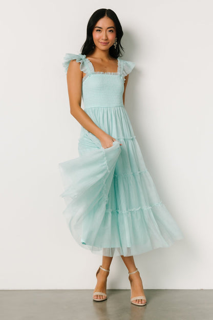 Mindi Tulle Midi Dress | Sea Blue - Baltic Born