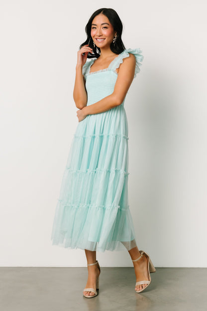 Mindi Tulle Midi Dress | Sea Blue - Baltic Born