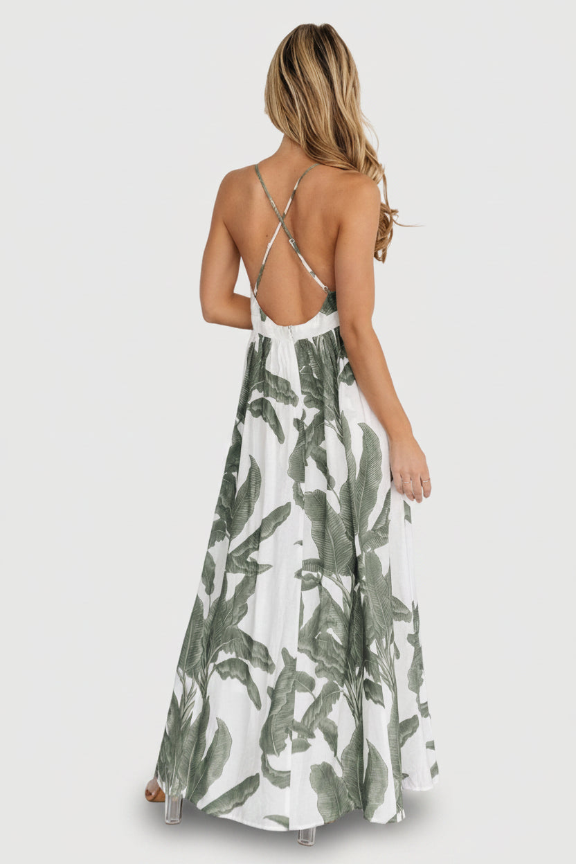 Miya Maxi Dress - Green Print