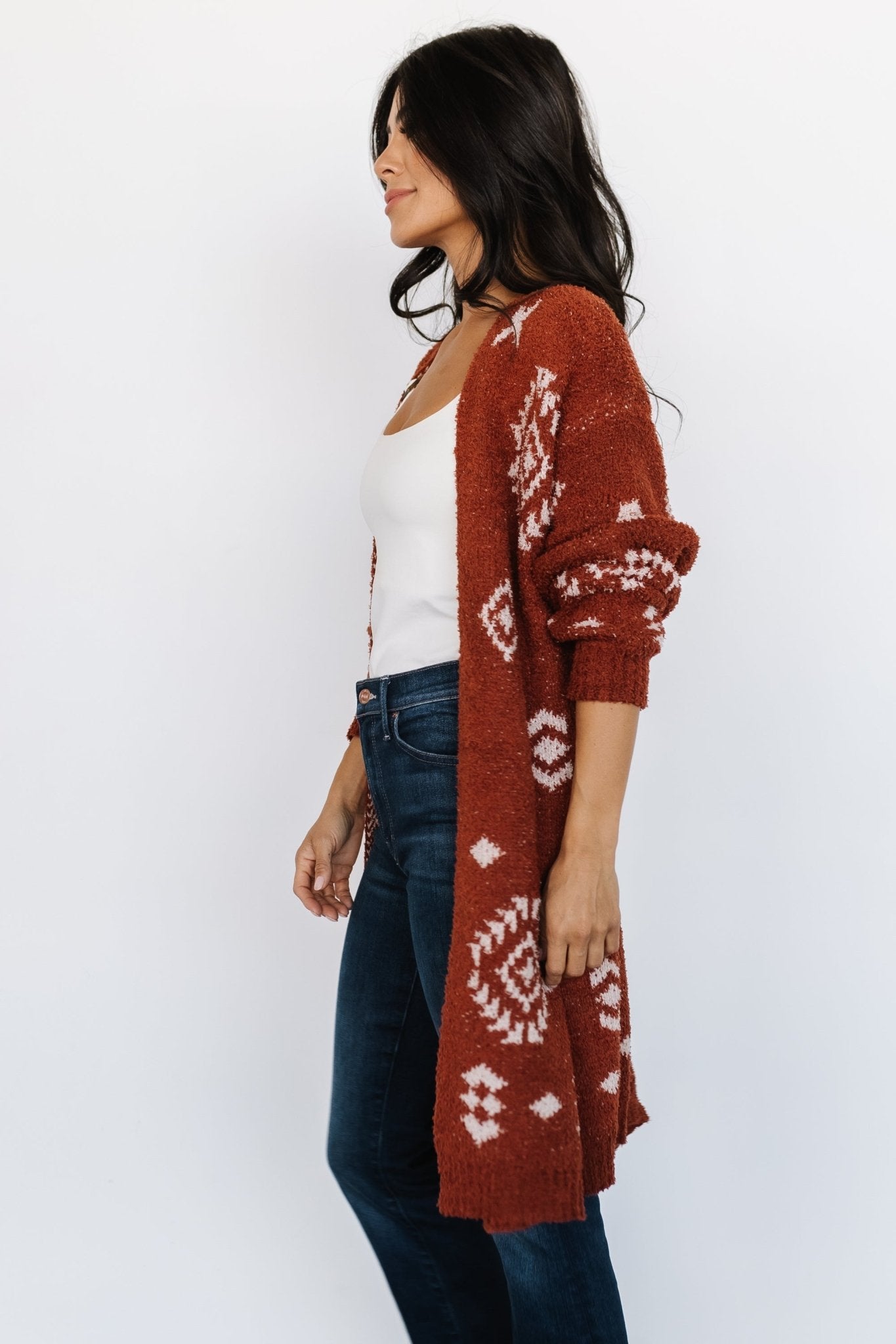 Missoula Oversized Cardigan | Rust + Beige - Baltic Born