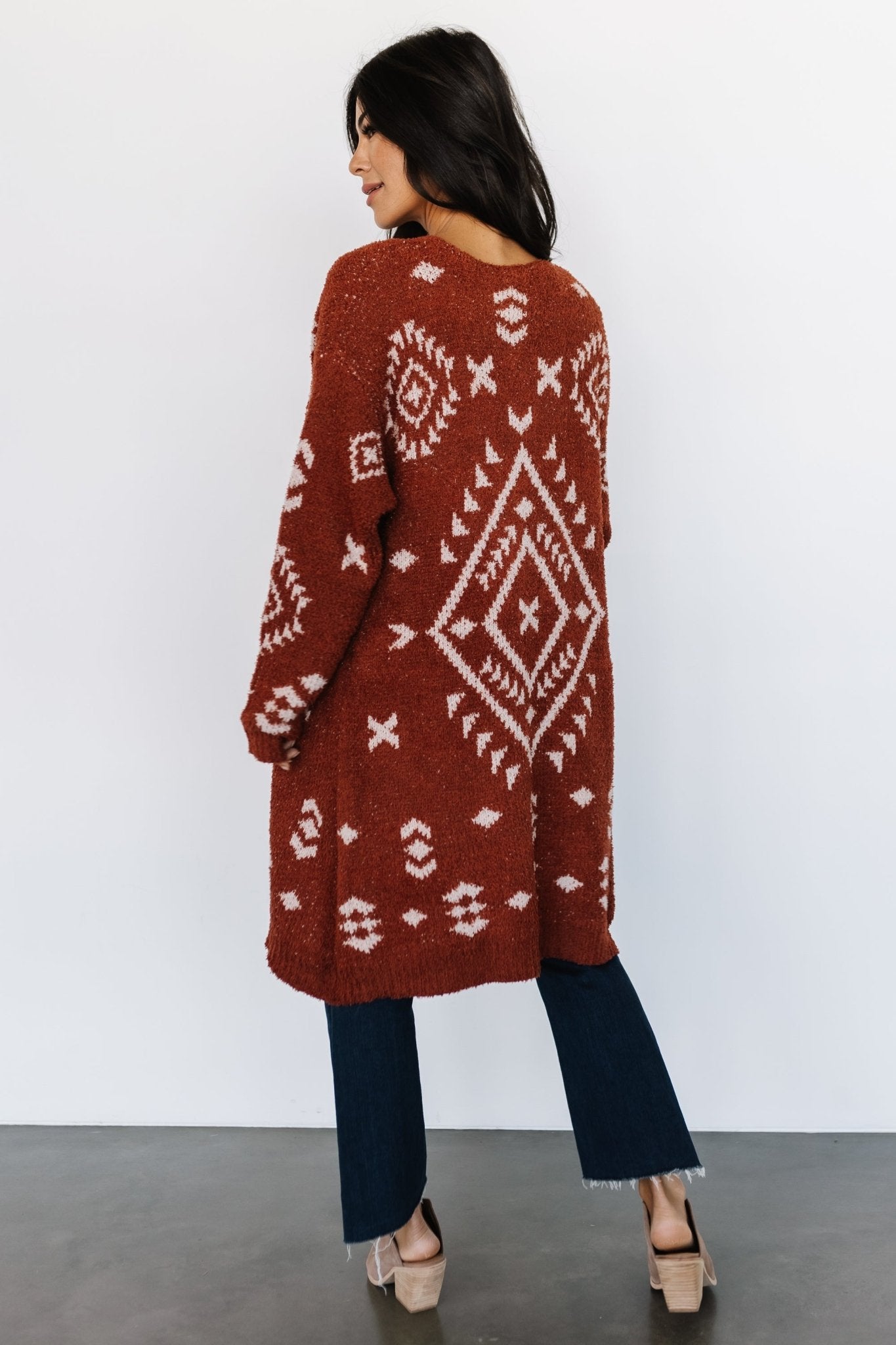 Missoula Oversized Cardigan | Rust + Beige - Baltic Born