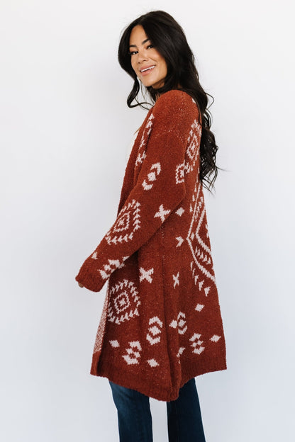 Missoula Oversized Cardigan | Rust + Beige - Baltic Born