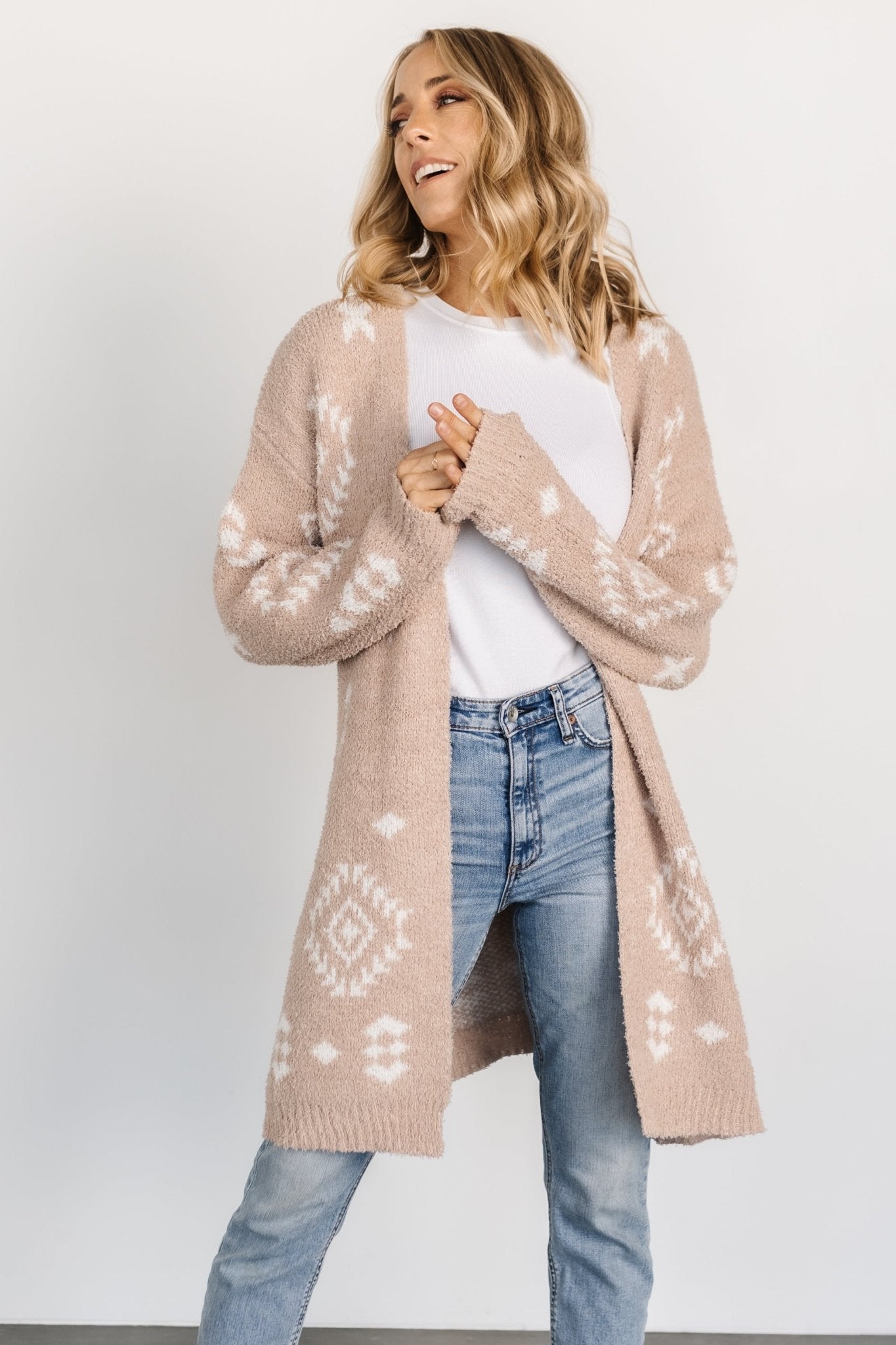 Missoula Oversized Cardigan | Sand + Off White - Baltic Born