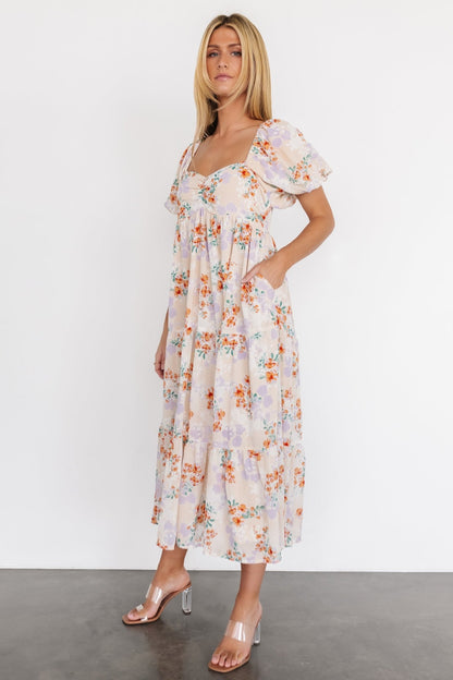 Molly Midi Dress | Cream Floral - Baltic Born