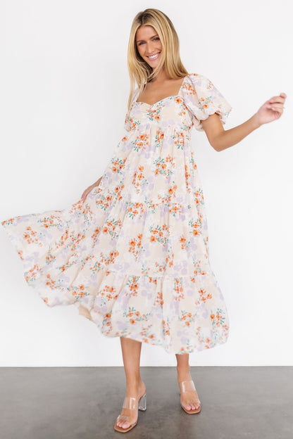 Molly Midi Dress | Cream Floral - Baltic Born