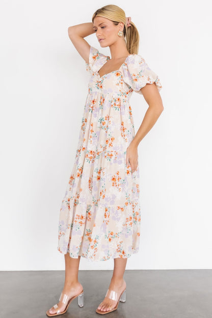 Molly Midi Dress | Cream Floral - Baltic Born