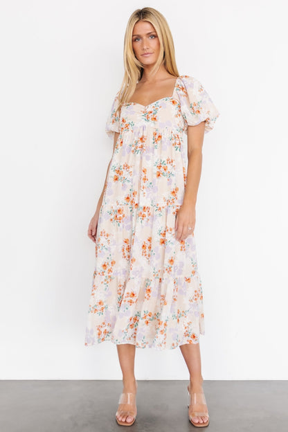 Molly Midi Dress | Cream Floral - Baltic Born