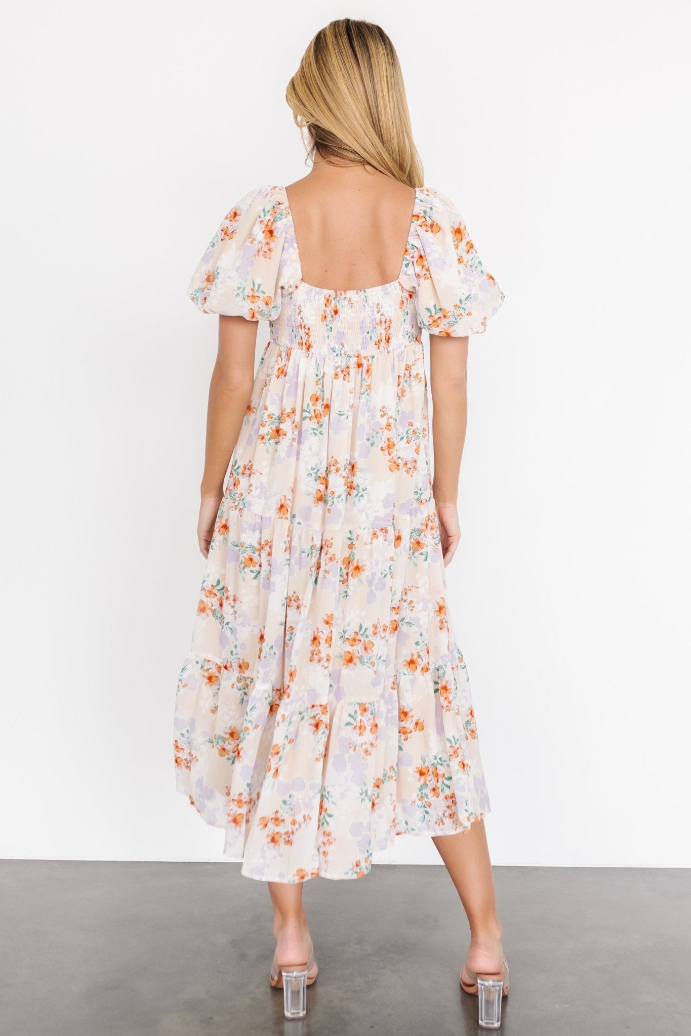 Molly Midi Dress | Cream Floral - Baltic Born