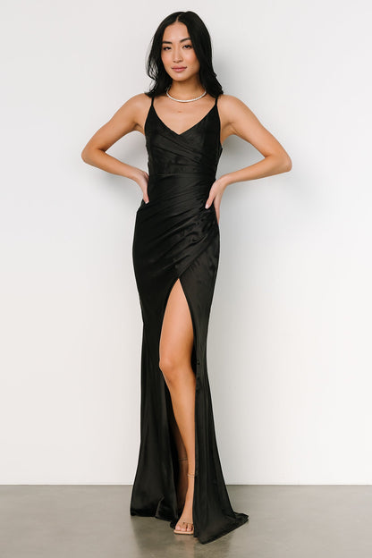 Monet Satin Gown | Black - Baltic Born