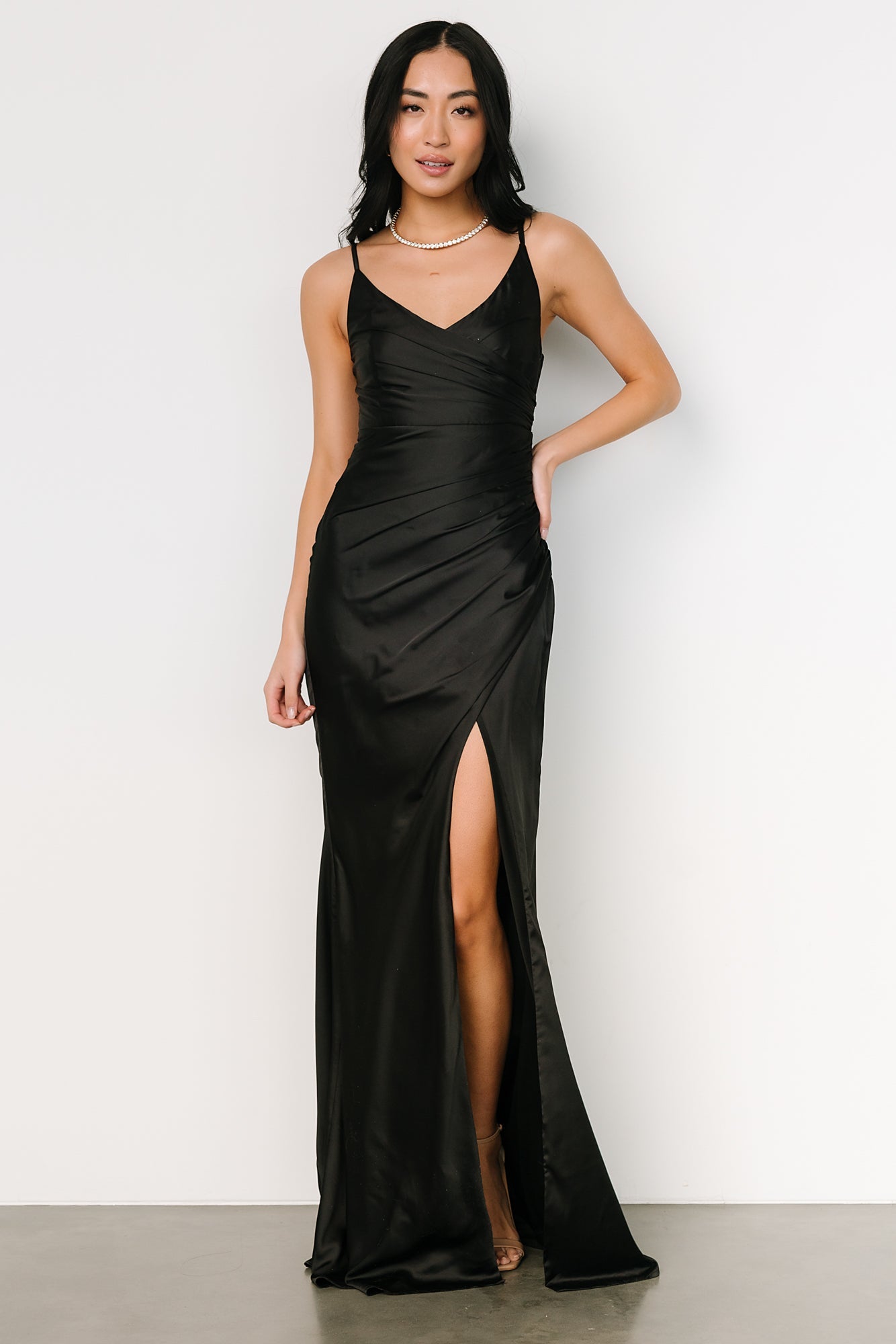 Monet Satin Gown | Black - Baltic Born