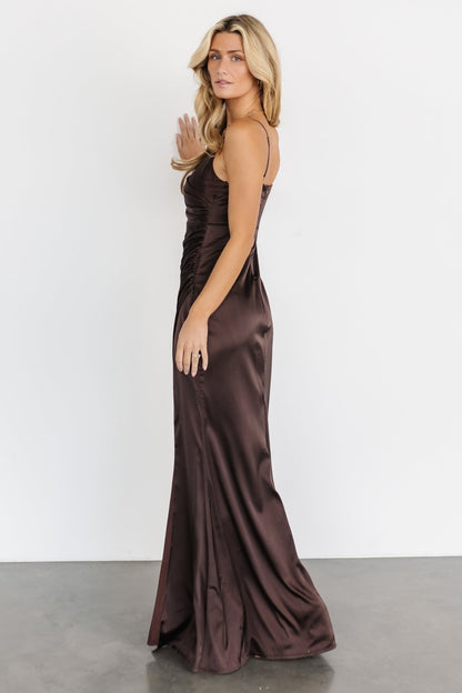 Monet Satin Gown | Dark Brown - Baltic Born