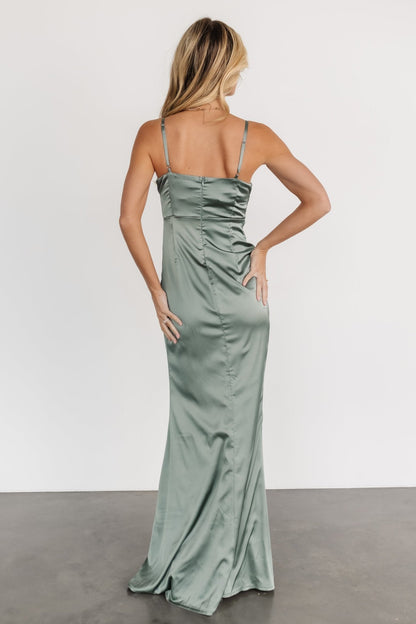 Monet Satin Gown | Eucalyptus - Baltic Born