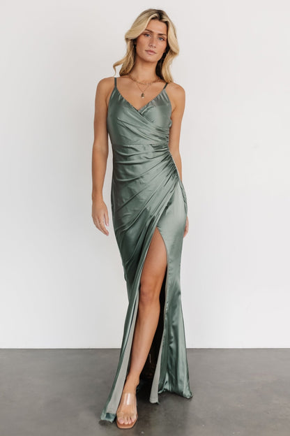 Monet Satin Gown | Eucalyptus - Baltic Born