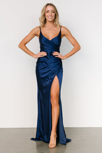 Monet Satin Gown | Navy | Baltic Born